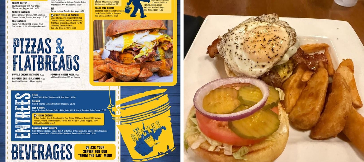 The Bucket at Eagle View Menu