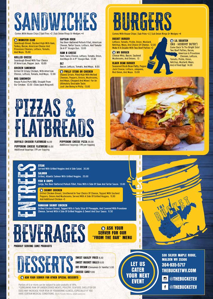 The Bucket at Eagle View Menu image 1